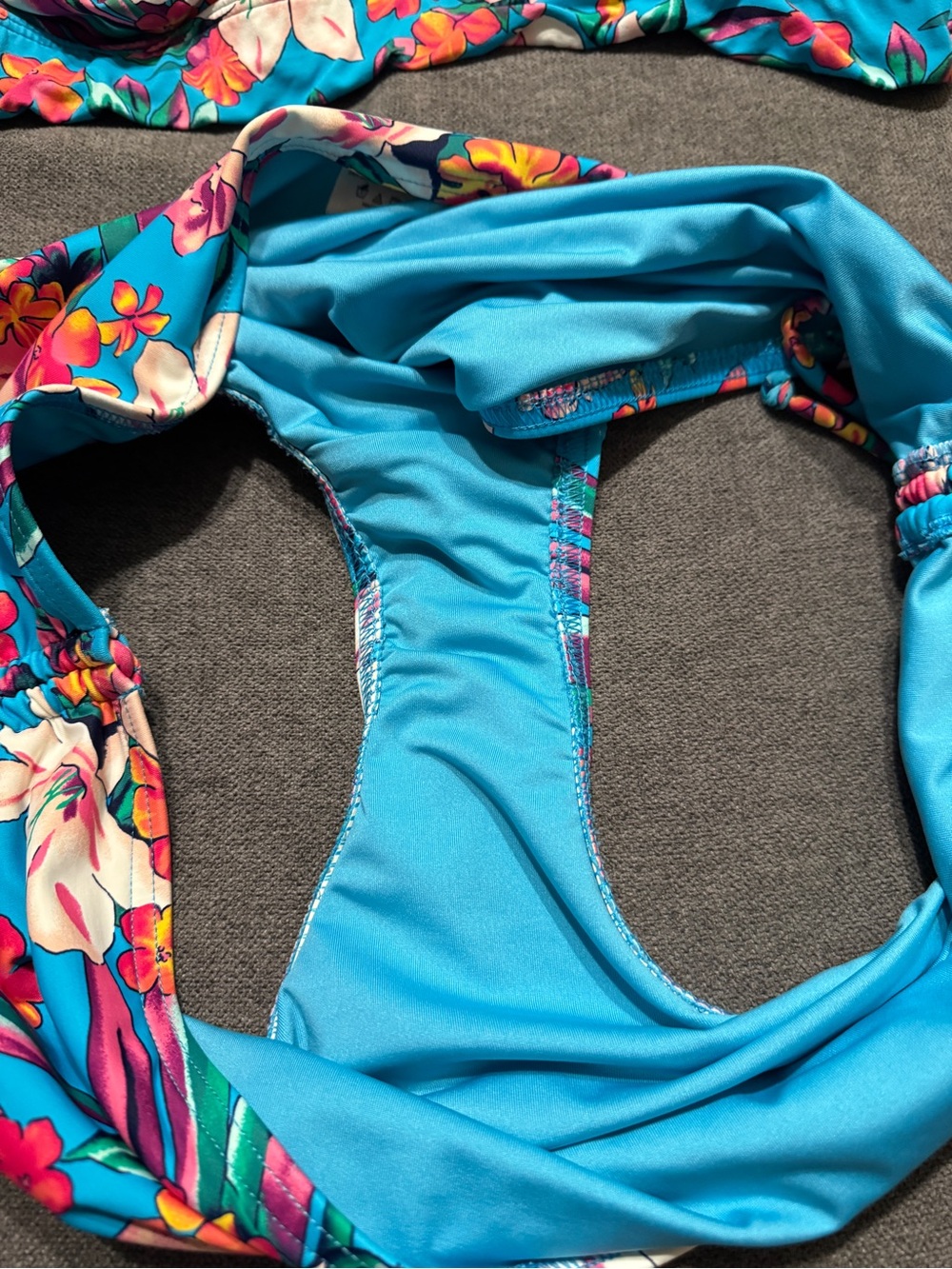 Lands End blue floral bikini set size XL - Picture 6 of 6